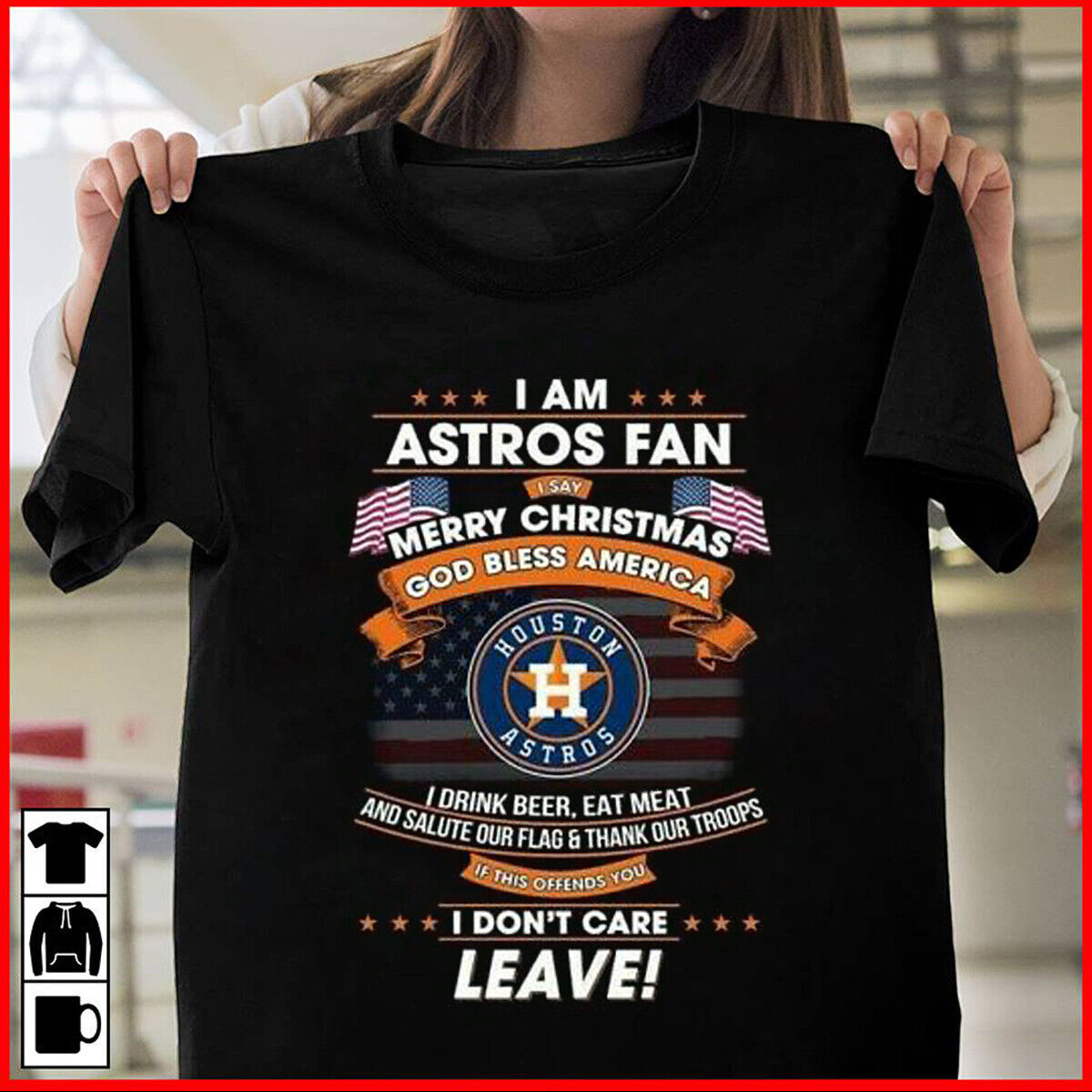 Houston Astros T-shirt Baseball Mlb Team Sport Funny Navy Cotton Tee Gift Fans Full Size Up To 5xl